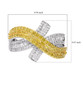 yellow diamond (ir) and white diamond crossover bypass ring in 18k yellow gold and rhodium over sterling silver shown for size comparison