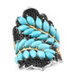 turquoise and black spinel cluster ring in 18k yellow gold and black and white rhodium over sterling silver