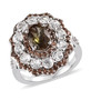 andalusite and white zircon statement ring in rhodium over sterling silver