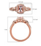 morganite and white zircon ring in 18k rose gold over sterling silver shown for size comparison