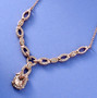 morganite and white zircon necklace in 18k rose gold over sterling silver shown in a lifestyle photo
