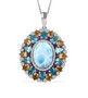 larimar amethyst citrine apatite and zircon pendant necklace in rhodium over sterling silver