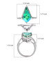 blue and green quartz triplet and white zircon two ring set in rhodium over sterling silver