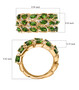 chrome diopside and zircon openwork feather ring in 18k yellow gold over sterling silver shown for size comparison