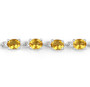 close up of citrine bolo adjustable bracelet in rhodium over sterling silver