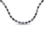 black sapphire oval tennis necklace in rhodium over sterling silver 30.10ctw