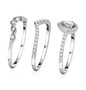 full view of round diamond three ring stackable bridal set in 950 platinum