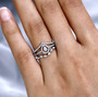 round diamond three ring stackable bridal set in 950 platinum