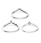 back view of pear and round diamond three ring stackable bridal set in 950 platinum