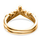 back view of round diamond chevron stackable ring set in 18k yellow gold