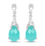 amazonite and white topaz drop earrings in rhodium over sterling silver