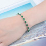 chrome diopside and white zircon bracelet in rhodium over sterling silver
