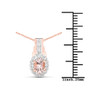 morganite and white topaz jewelry set in 14k rose gold over sterling silver shown for size comparison