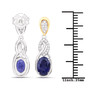 iolite white diamond two-tone 14k yellow gold and rhodium over sterling silver drop earrings shown for size comparison