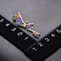 chrome diopside citrine amethyst garnet and white zircon designer earrings in rhodium over sterling silver shown for size comparison