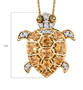 citrine chrome diopside and zircon turtle pendant necklace in 18k yellow gold over sterling silver shown for size comparison
