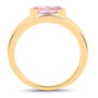 side view of kunzite solitaire gents ring in 14k yellow gold over sterling silver