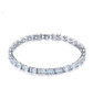 aquamarine and white zircon tennis bracelet in rhodium over sterling silver