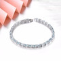 aquamarine and white zircon tennis bracelet in rhodium over sterling silver