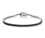 black diamond round tennis bracelet in black and white rhodium over sterling silver