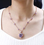 rose de france amethyst heart pendant necklace in 18k rose gold over sterling silver worn around the neck