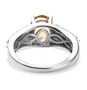back view of heliodor and moissanite ring in rhodium over sterling silver