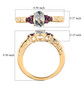 aquamarine and rhodolite garnet ring in 18k yellow gold over sterling silver shown for size comparison