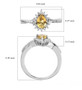 heliodor and white zircon pear halo ring in rhodium over sterling silver shown for size comparison