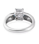 back view of aquamarine london blue topaz and white zircon ring in rhodium over sterling silver