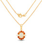 full view of ethiopian opal and madeira citrine necklace in 14k yellow gold over sterling silver
