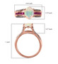 ethiopian opal pink sapphire and white zircon bridge ring in 18k rose gold over sterling silver shown for size comparison
