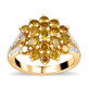 yellow diamond and white diamond cluster ring in 10k yellow gold