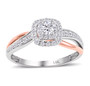 diamond engagement ring in 14k rose and white gold