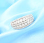diamond cluster wide band ring in 14k white gold shown in a lifestyle photo