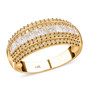 yellow and white diamond cluster band ring in 14k yellow gold