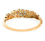 back view of multi gemstone flower cluster bangle bracelet in 18k yellow gold over sterling silver