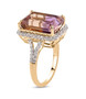 ametrine moissanite halo ring 10k yellow gold side profile