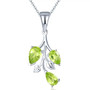 peridot leaf necklace in rhodium over sterling silver