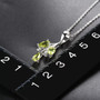 peridot leaf necklace in rhodium over sterling silver