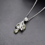 peridot leaf necklace in rhodium over sterling silver
