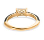 back view of white topaz and black enamel ring in 18k yellow gold over sterling silver