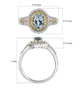 aquamarine yellow and white diamond halo ring in 10k white gold scale