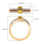 heliodor brown and white zircon ring in 18k yellow gold over sterling silver shown for size comparison