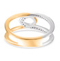 back view of moissanite openwork band ring in 14k yellow gold and rhodium over sterling silver