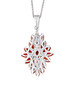 back view of fire opal cluster pendant necklace in rhodium over sterling silver