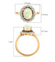 opal multi and white diamond halo ring in 18k yellow gold over sterling silver shown for size comparison