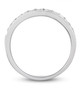 full view of princess cut diamond wide band ring in 14k white gold