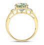 side view of prasiolite and diamond 14k yellow gold over sterling silver ring