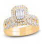 diamond two ring wedding set in 14k white gold