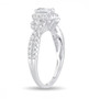 emerald cut diamond halo wedding ring 14k white gold side